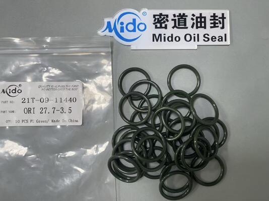 21T-09-11440 ชุดซีลรถขุด Komatsu | ข้อกำหนดขนาดที่แม่นยำ ORI โอริง PU สีเขียว ORI 27.7-3.5